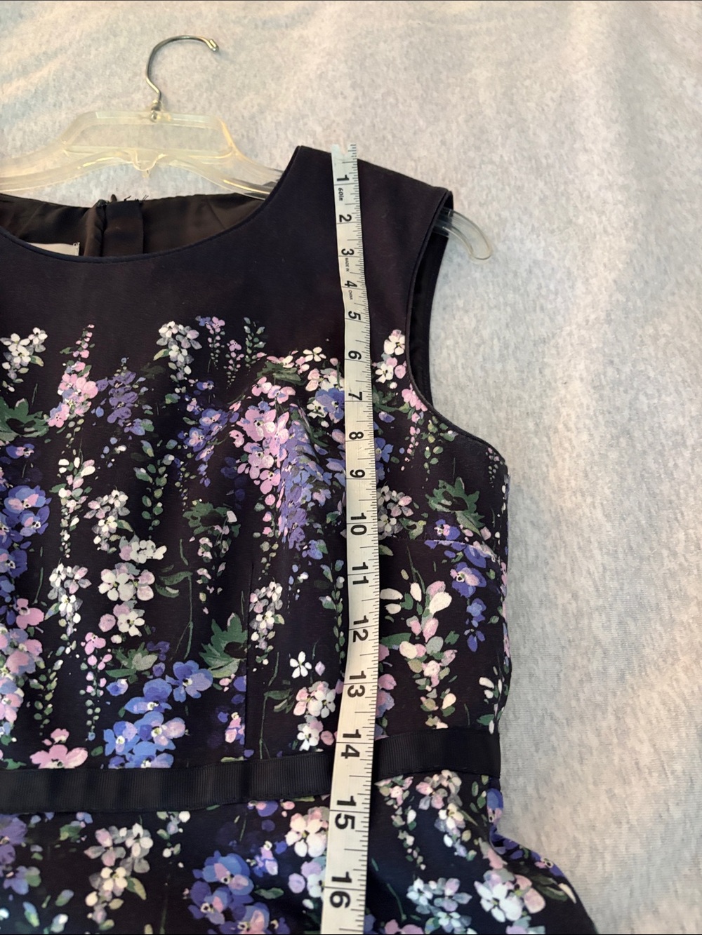 Hobbs of London Navy Floral Fit-and-Flare Sleeveless Dress - Picture 10 of 13